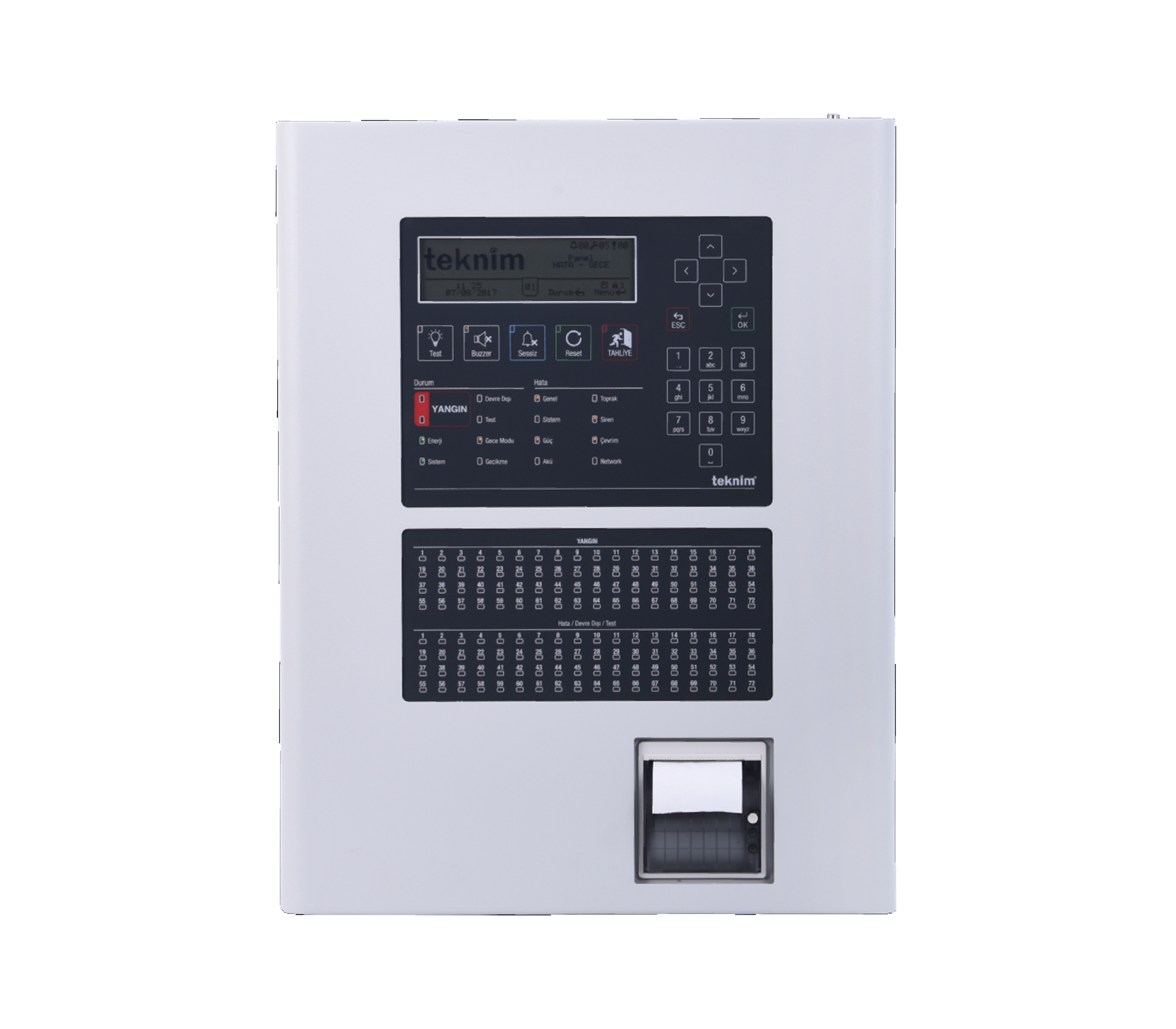 TFP-2132 2 Loop Termal Yazıcılı, Bölge Göstergeli, Akıllı Adresli Yangın Alarm Paneli